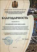 Благодарность за активное участие в конкурсе на лучшую эмблему школьных лесничеств Архангельской области